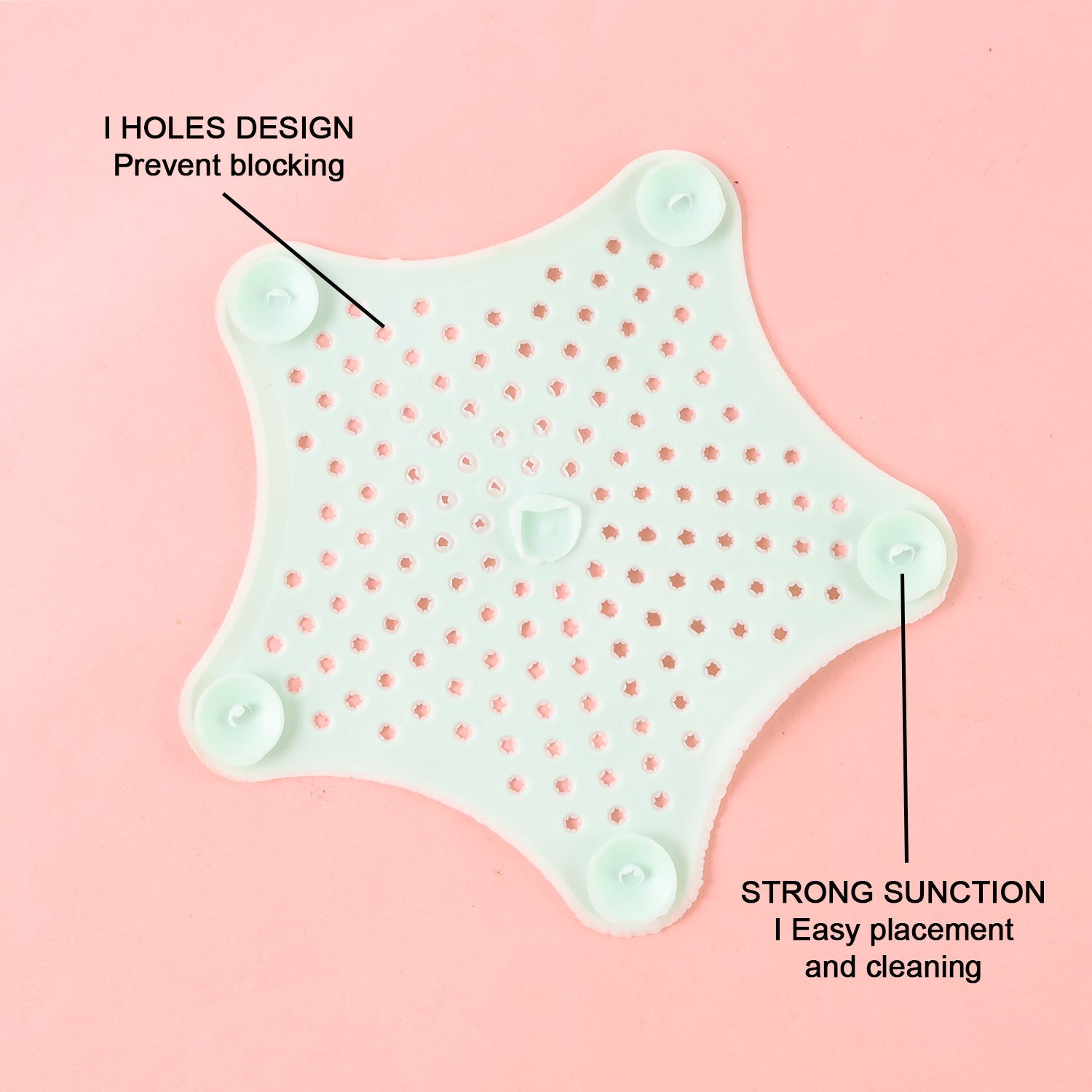 Mint Green Silicone Star Shaped Sink Filter Bathroom Hair Catcher Drain Strainers for Basin Mint Green Silicone Star Shaped Sink Filter Bathroom Hair Catcher Drain Strainers for Basin